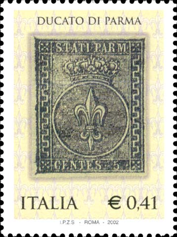 150º anniversario dei primi francobolli del ducato di Parma