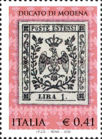 150º anniversario dei primi francobolli del ducato di Modena