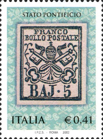 150º anniversario dei primi francobolli dello stato Pontificio