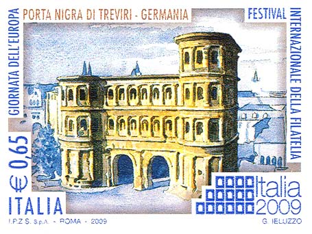 25 ottobre 2009 - Italia 2009 - giornata dellEuropa - Porta Nigra di Treviri, Germania