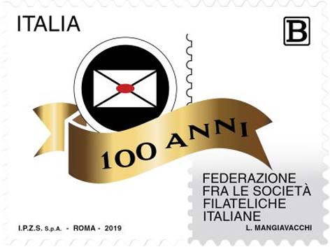 Italienische Briefmarke zum 100 jährigen Jubiläum der FSFI