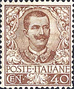 Floreale - Effigie di Vittorio Emanuele III e ornamenti floreali