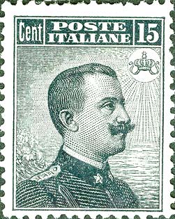 Michetti nero, stampa tipografica (II tipo) - Effigie di Vittorio Emanuele III volta a destra