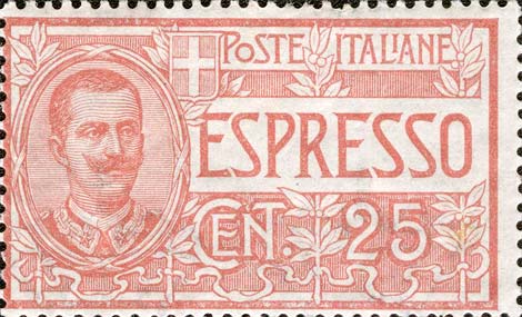 Espresso tipo floreale - Effigie di Vittorio Emanuele III entro un ovale