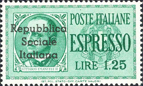 Serie imperiale sovrastampata - Effigie di Vittorio Emanuele III