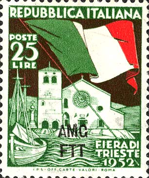 4ª fiera di Trieste - Cattedrale di san Giusto e bandiera d´Italia