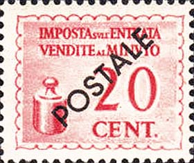 Marche da bollo sovrastampate POSTALE - Peso