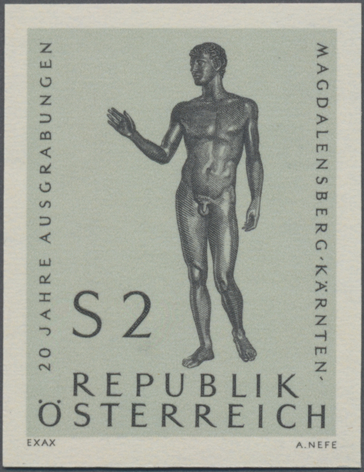 1968, 2 S, 20 Jahre Ausgrabungen Magdalensberg, Abbildung: Jüngling von Helenenberg, Abguss aus dem 16. Jh der römischen Kopie einer griechischen Bronzestatue (1. Jh v. Chr.).