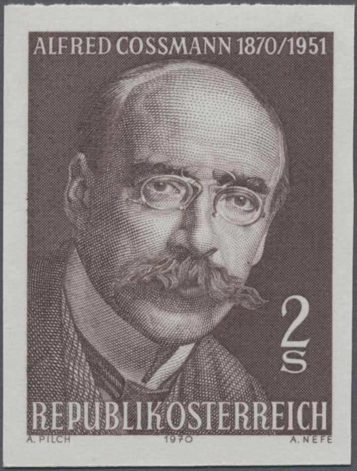 1970, 2 S, 100. Geburtstag von Prof. Alfred Cossmann, Kupferstecher