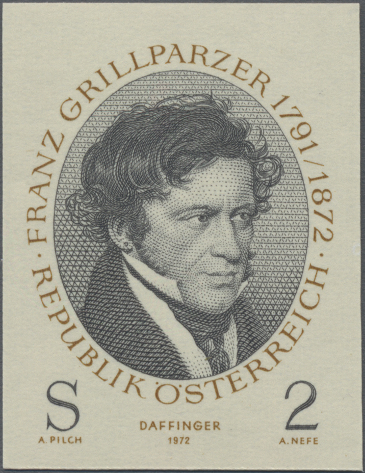 1972, 2 S, 100. Todestag von Franz Grillparzer (1791 - 1872), Dichter