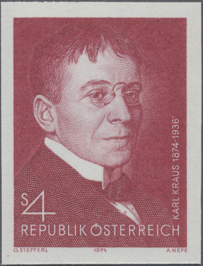 1974, 4 S, 100. Geburtstag von Karl Kraus, Kritiker, Satiriker