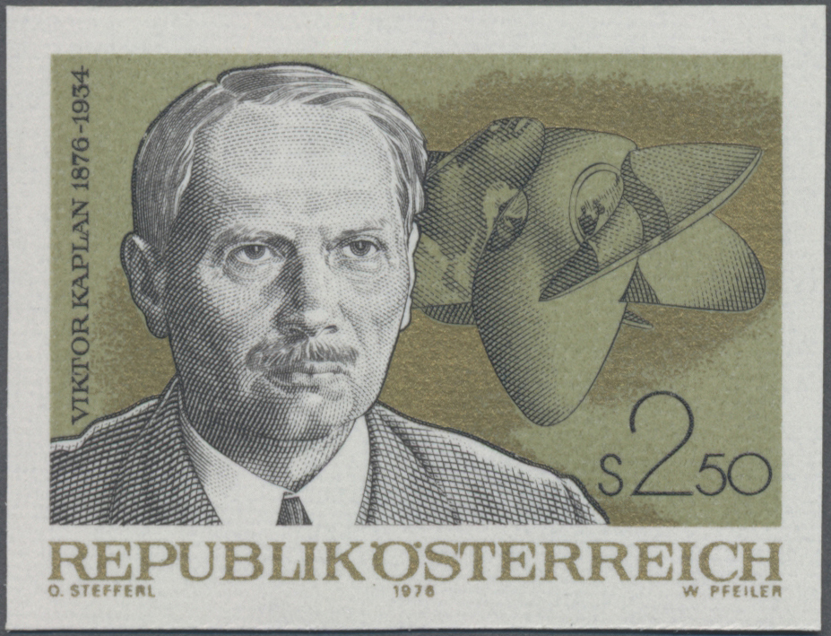 1976, 2, 50 S, 100. Geburtstag von Viktor Kaplan, Maschinenbauingenieur (Kaplan - Turbine)