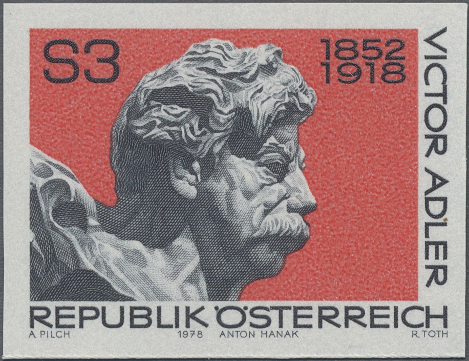 1978, 3 S, 60. Todestag von Victor Adler (1852 - 1918), Politiker, Büste von Anton Hanak