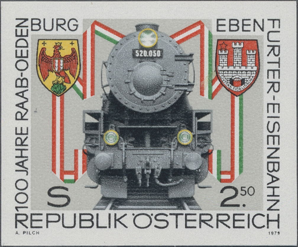 1979, 2, 50 S, 100 Jahre Raab - Ödenburg - Ebenfurter Eisenbahn, Abbildung: Güterzuglokomotive der Baureihe 52