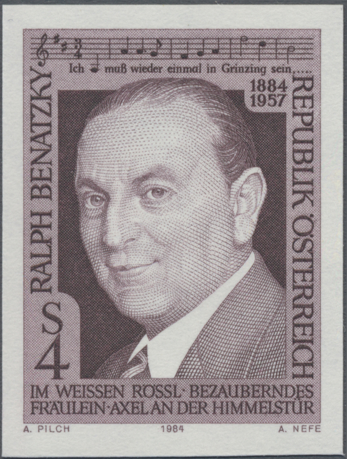 1984, 4 S, 100. Geburtstag von Ralph Benatzky - Komponist Ich muss wieder einmal in Grinzing sein …, Im weißen Rössl u.a.