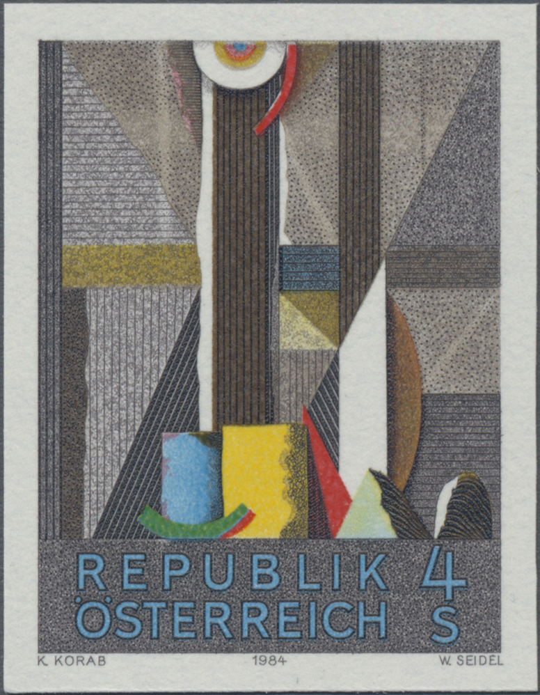 1984, 4 S, Moderne Kunst - Karl Korab, Gemälde: Fenster