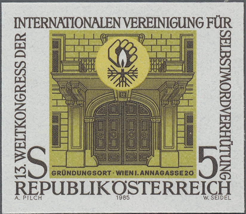 1985, 5 S, Weltkongress der Internationalen Vereinigung für Selbstmordverhütung