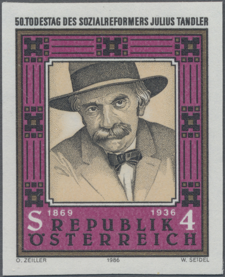 1986, 4 S, 50. Todestag von Julius Tandler (1869 - 1936), Anatom, Sozialreformer und Politiker