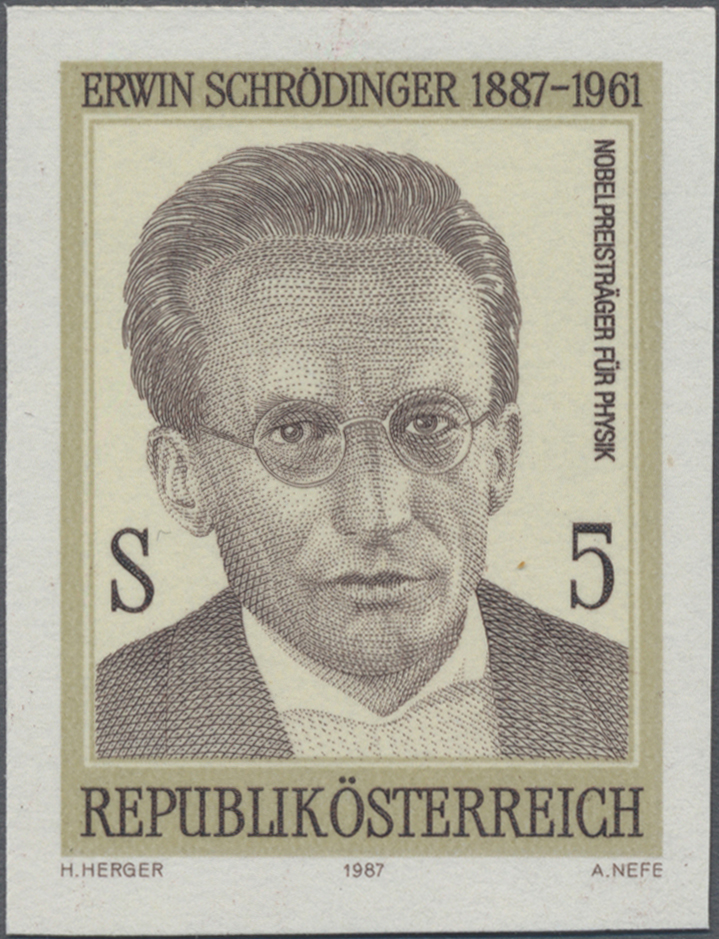 1987, 5 S, 100. Geburtstag Prof. Erwin Schrödinger - Physiker, Nobelpreis 1933