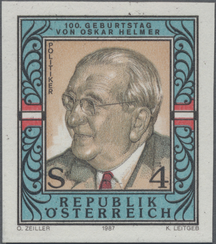 1987, 4 S, 100. Geburtstag von Oskar Helmer, sozialdemokratischer Politiker