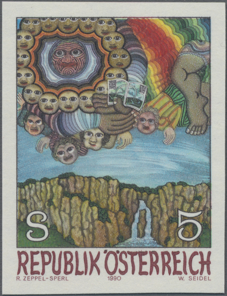 1990, 5 S, Moderne Kunst - Gemälde: Herr des Regenbogens von Robert Zeppel - Sperl