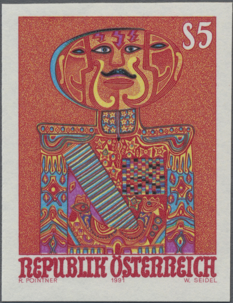 1991, 5 S, Moderne Kunst in Österreich - Der General, Gemälde von Rudolf Pointner