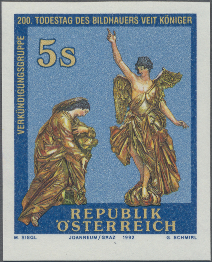 1992, 5 S, 200. Todestag von Veit Königer, Bildhauer, Abbildung: Verkündigungsgruppe