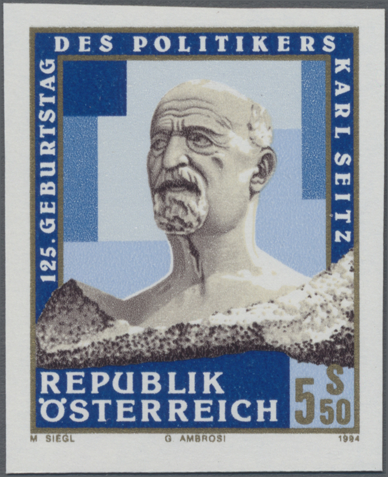 1994, 5, 50 S, 125. Geburtstag von Karl Seitz, sozialdemokratischer Politiker, österreichisches Staatsoberhaupt und Wiener Bürgermeister