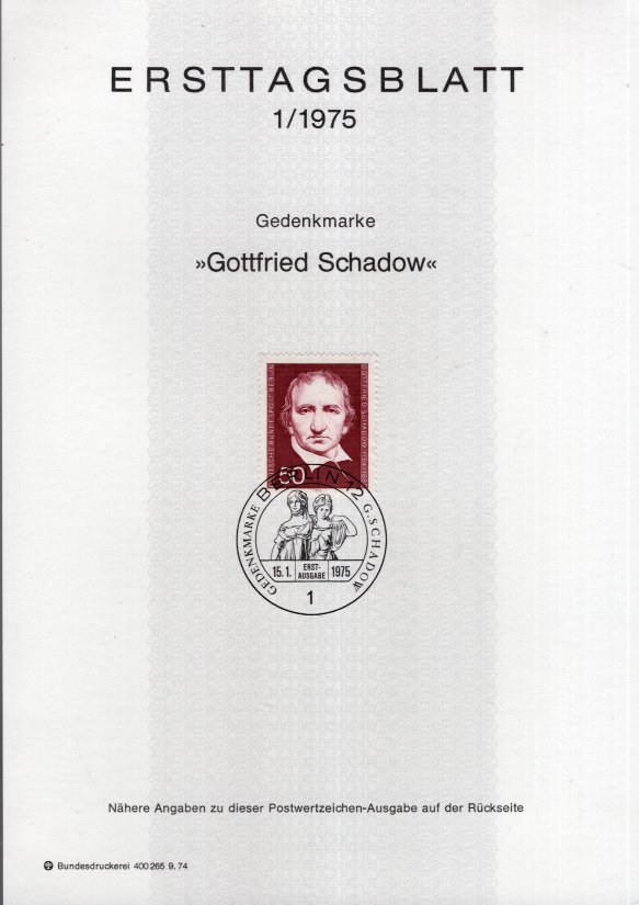 125. Todestag Gottfried Schadow