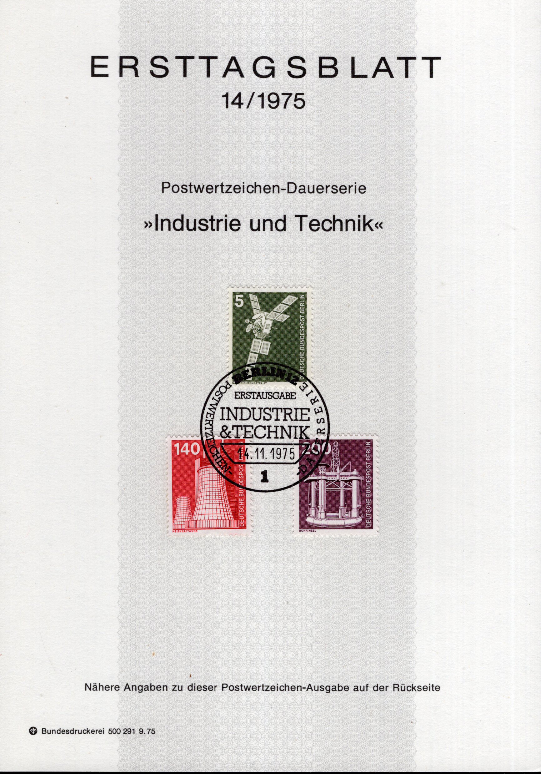 Dauerserie Industrie und Technik - Nachrichtensatelit - Heizkraftwerk - Bohrinsel