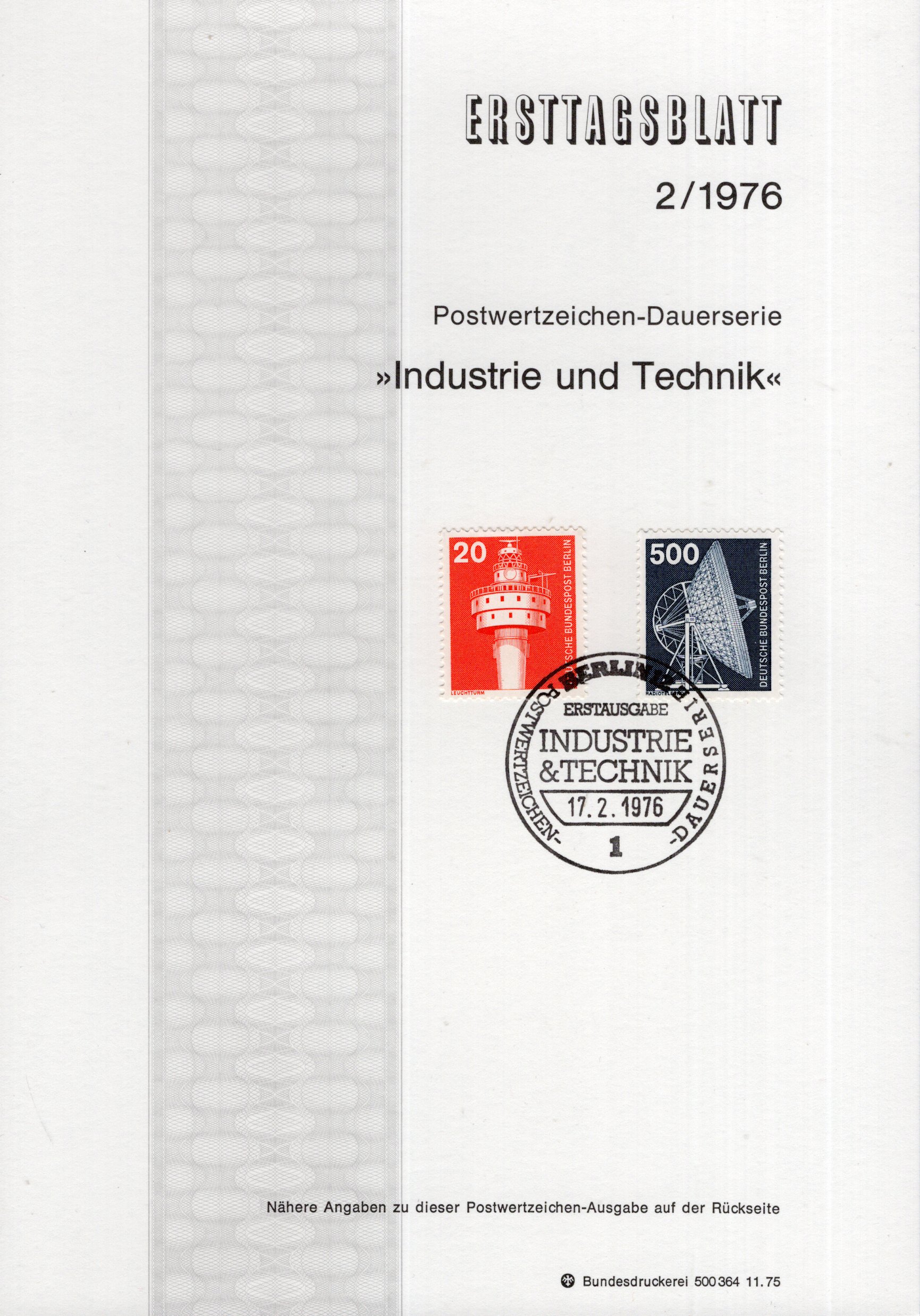 Dauerserie Industrie und Technik - Leuchtturm - Radioteleskop