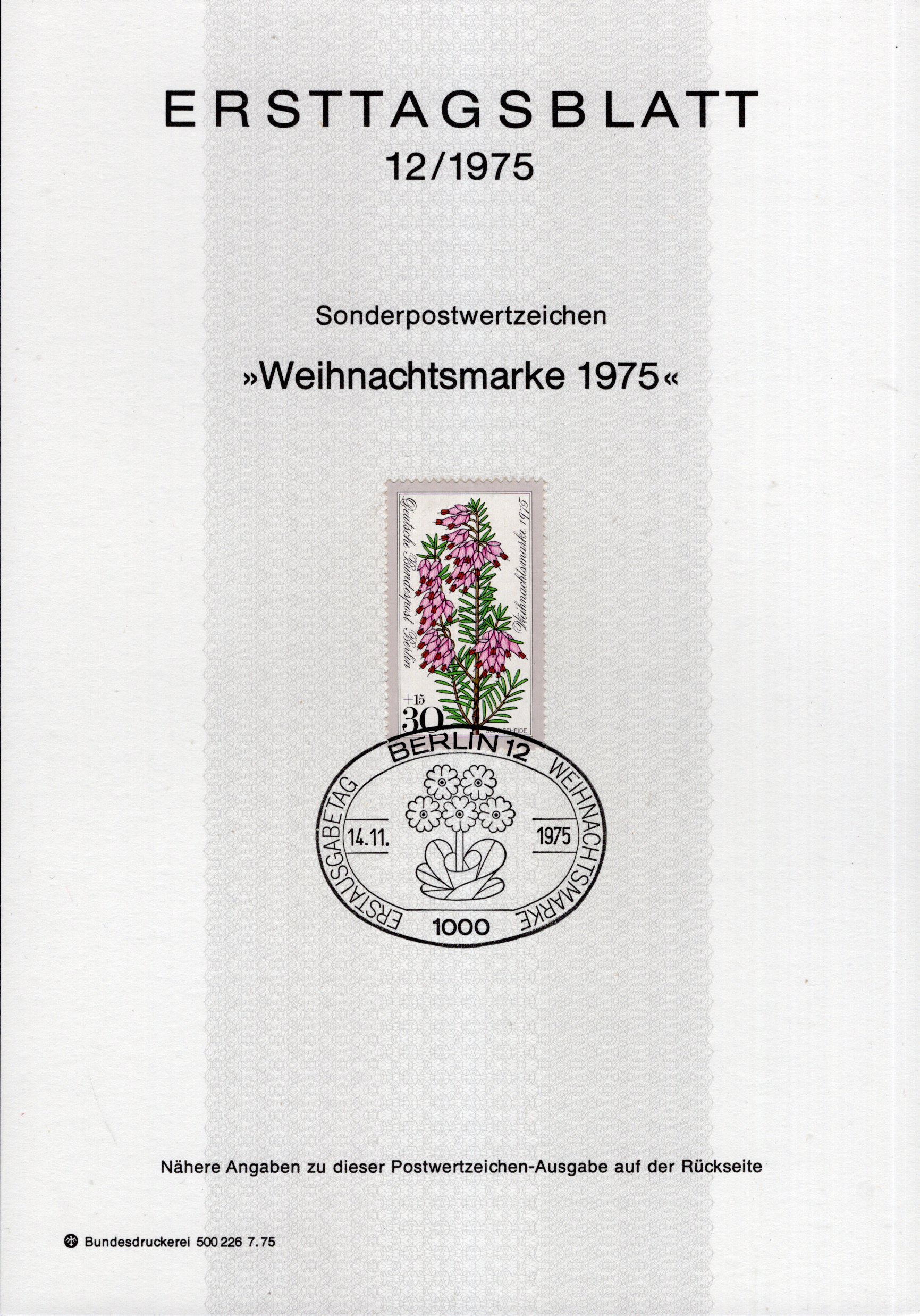 Weihnachtsmarke 1975 - Schneeheide