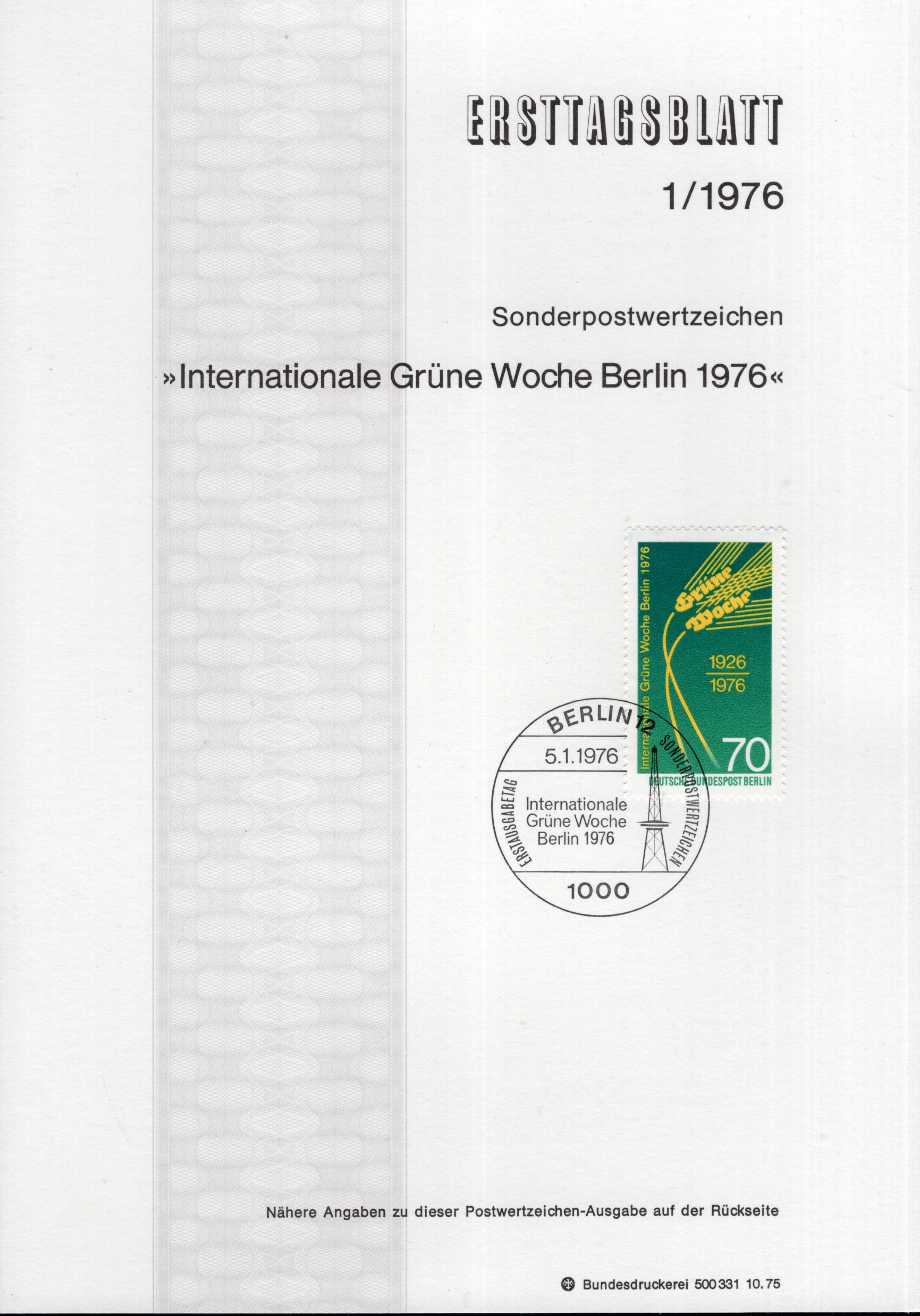 Internationale Grüne Woche Berlin 1976