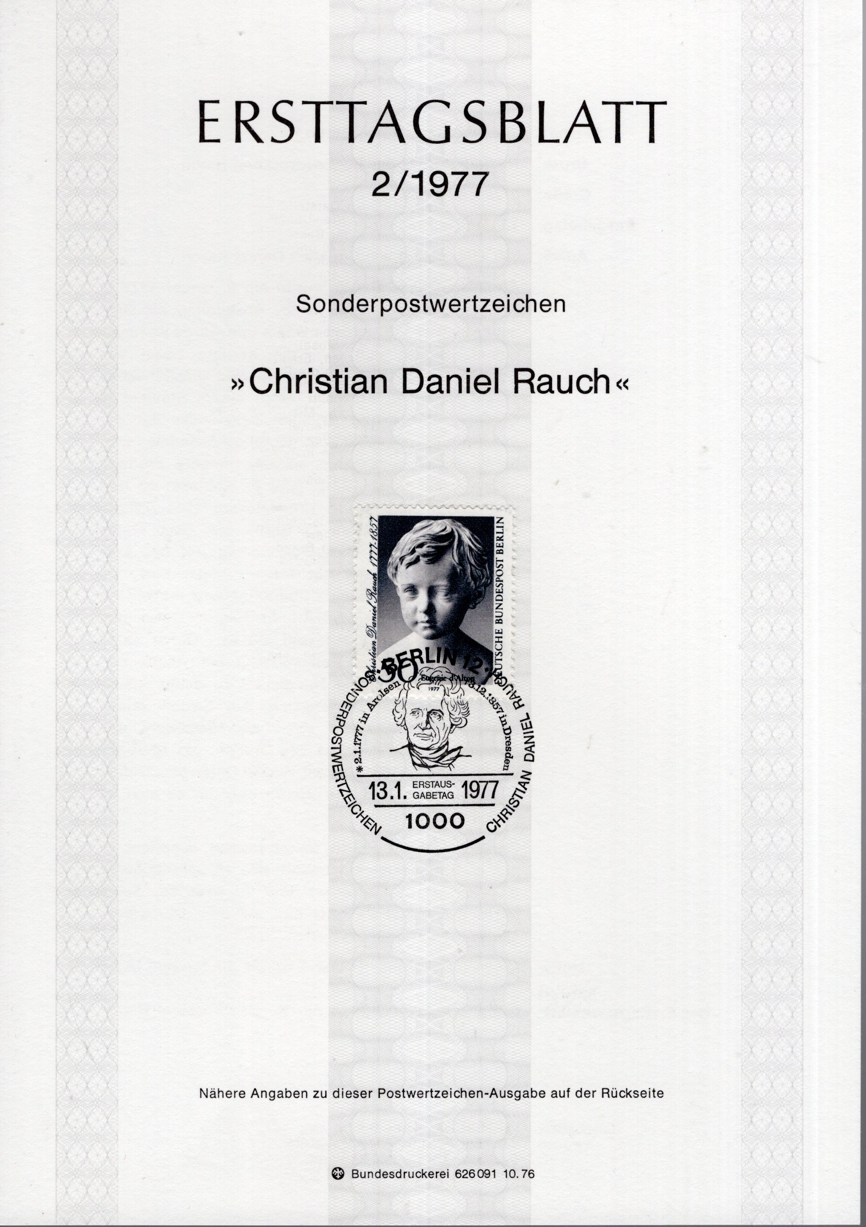 200. Geburtstag Christian Daniel Rauch