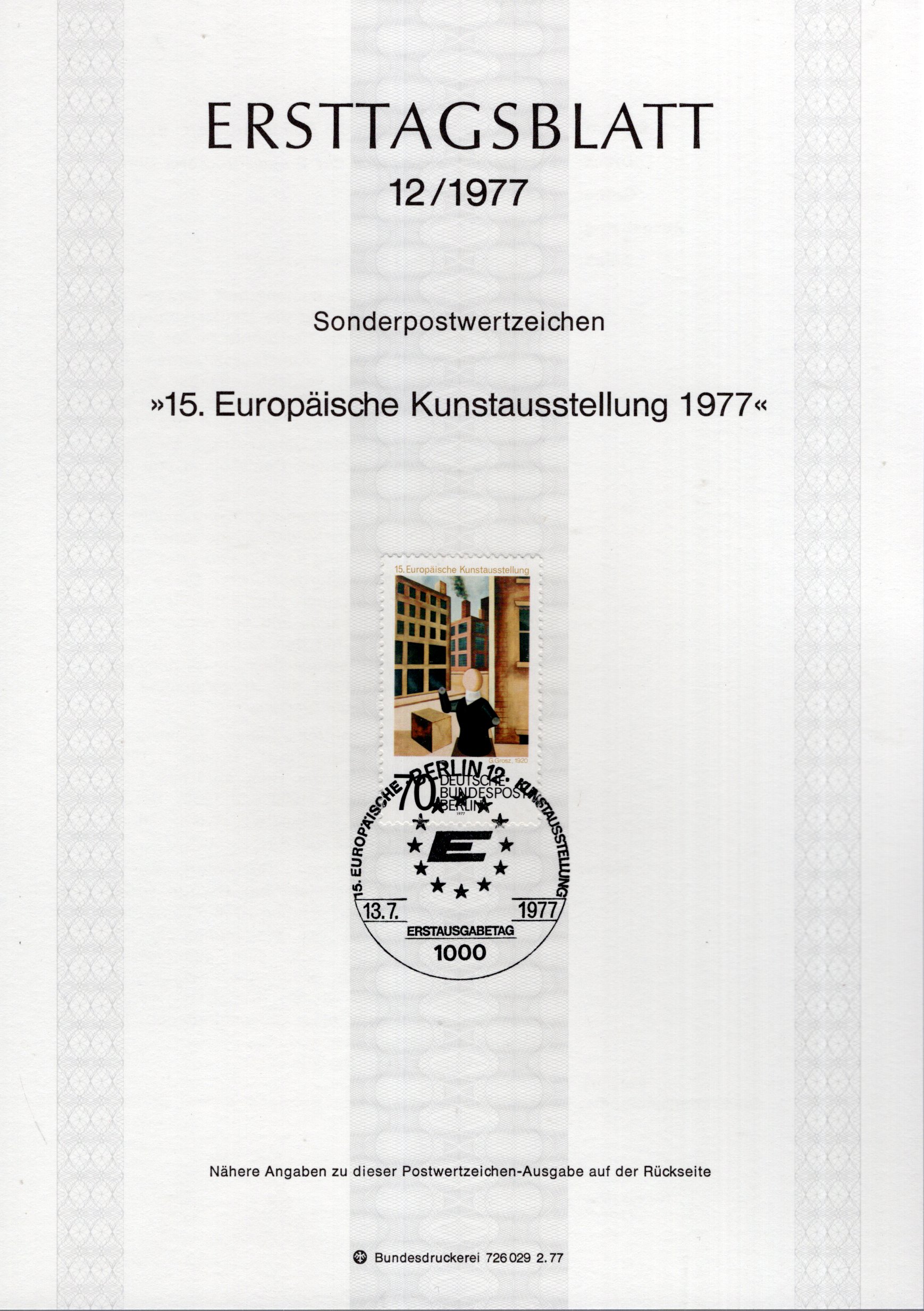 15. Europäische Kunstausstellung 1977 - App.: Ohne Titel von George Grosz