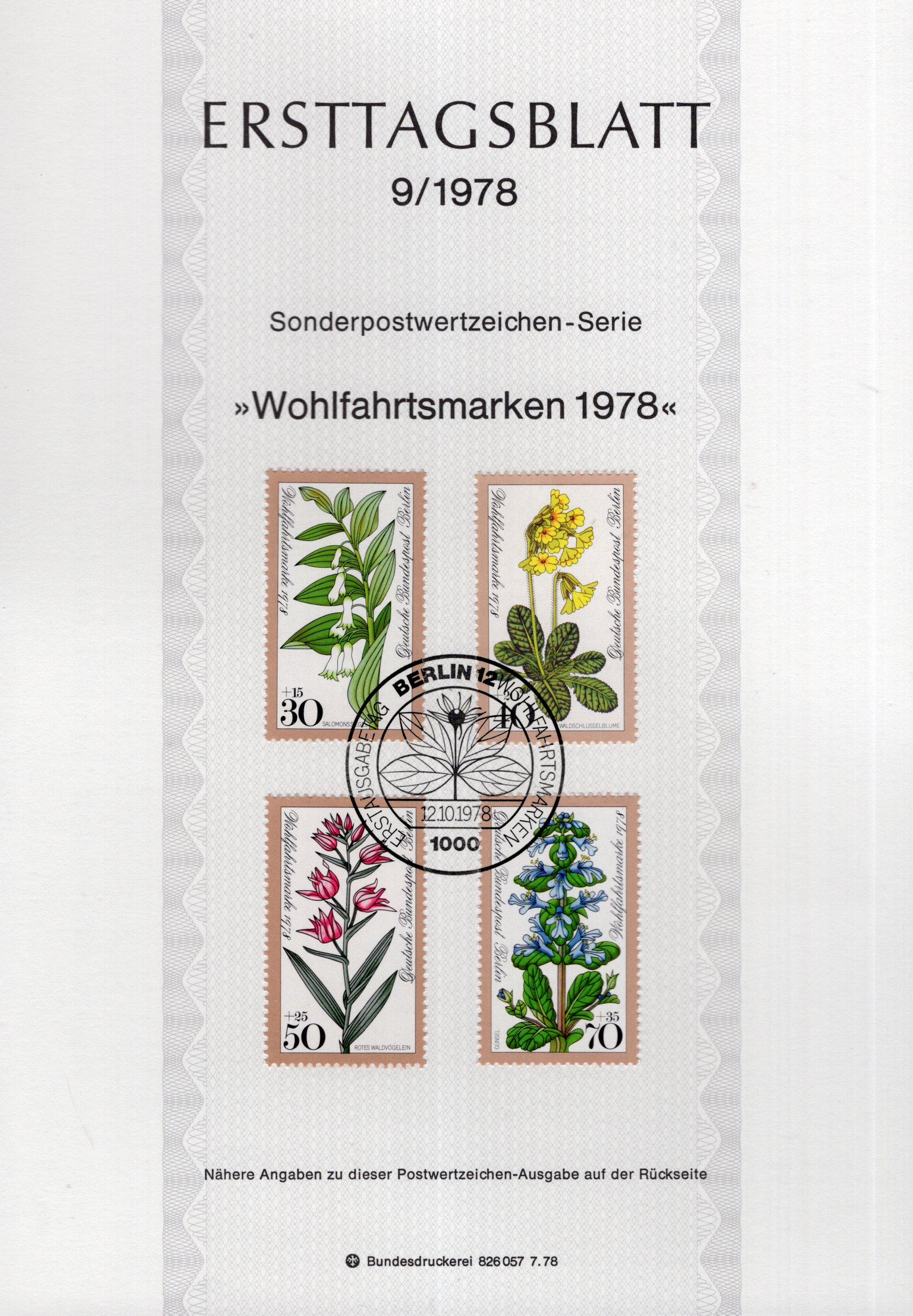 Wohlfahrtmarken 1978 - Waldblumen