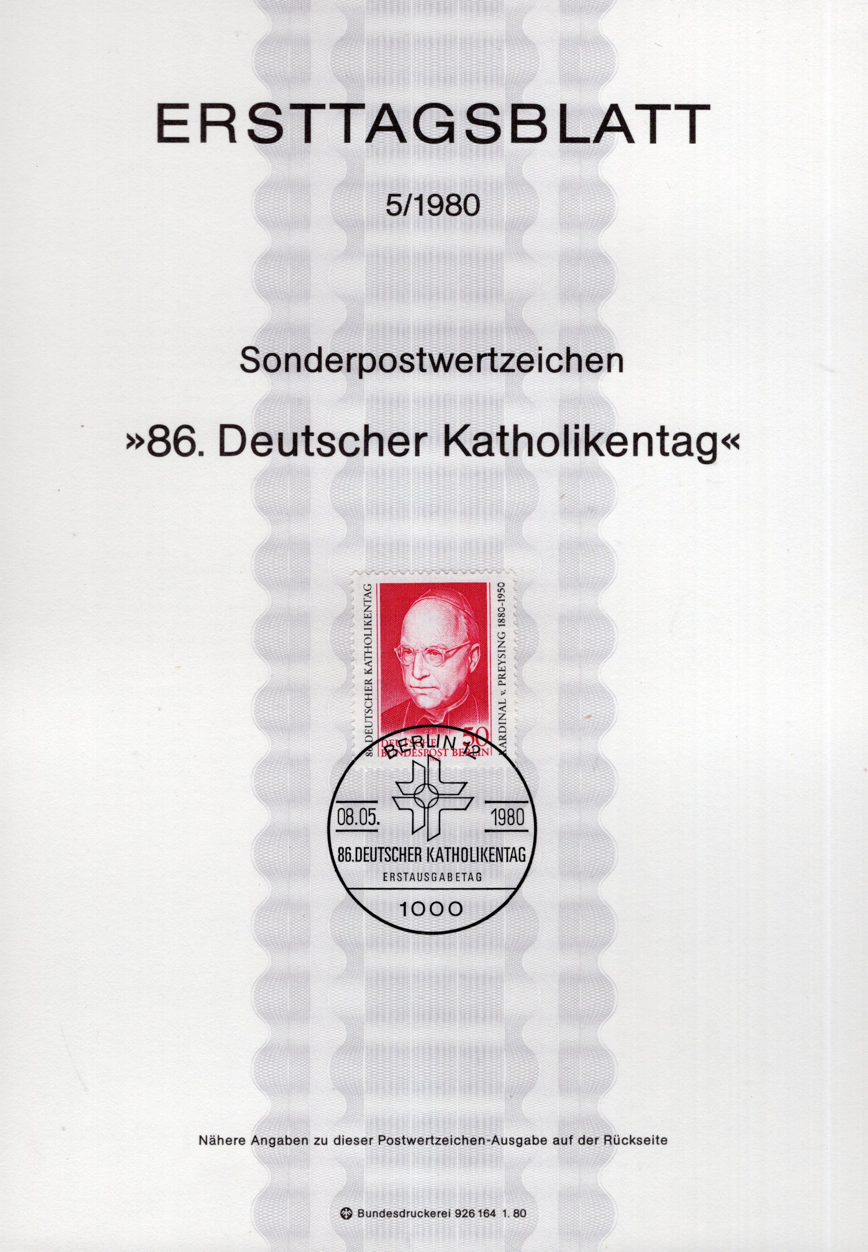 86. Deutscher Katholikentag - 100.Geburtstag Konrad Kardinal von Preysing