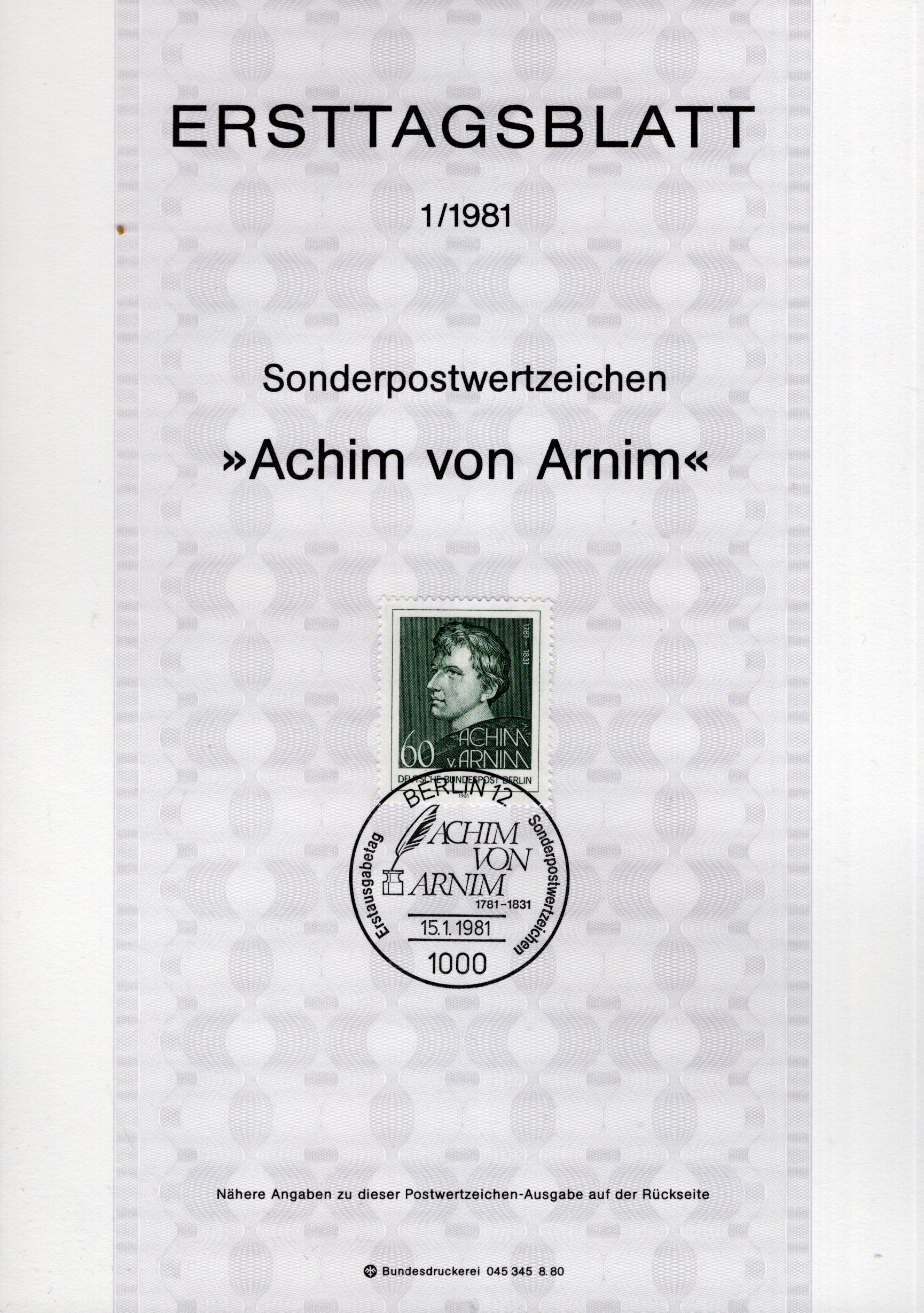 200. Geburtstag Achim von Arnim