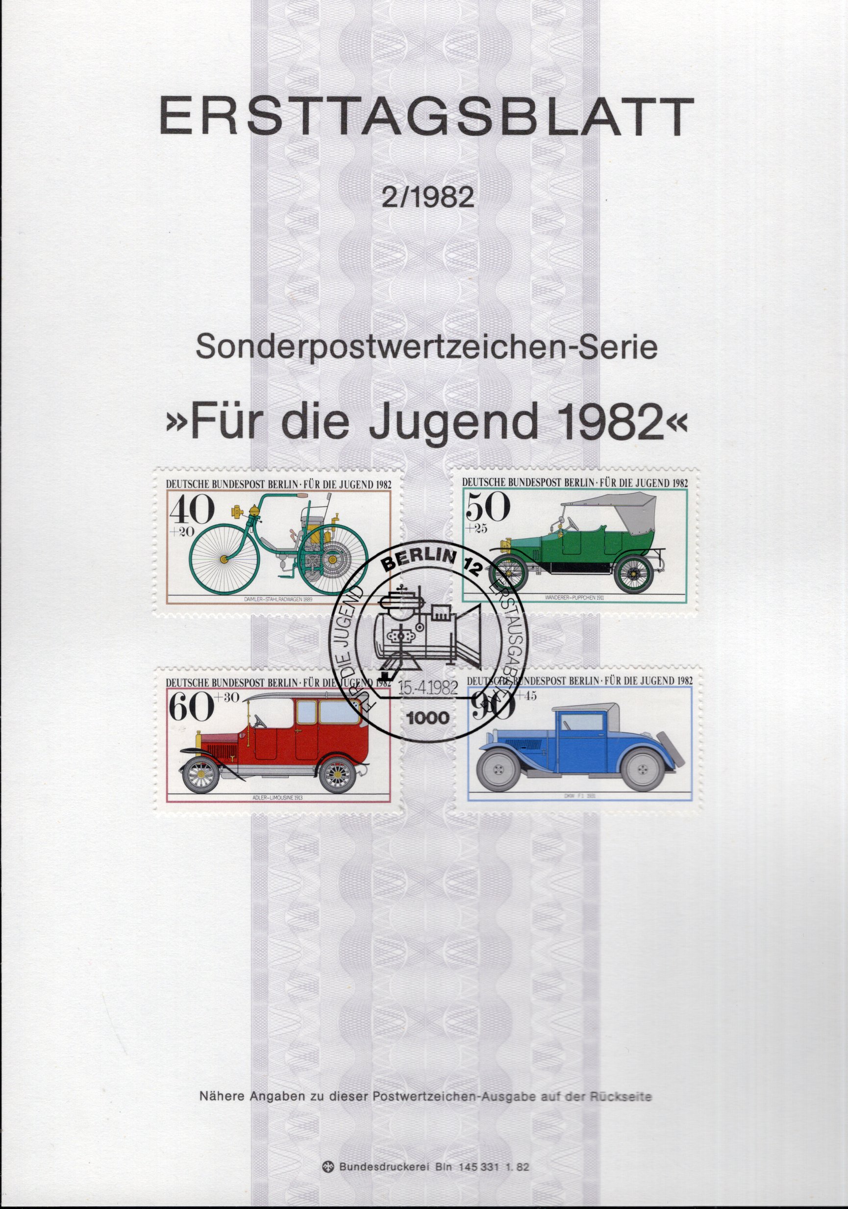 Für die Jugend 1982 - Historische Kraftfahrzeuge