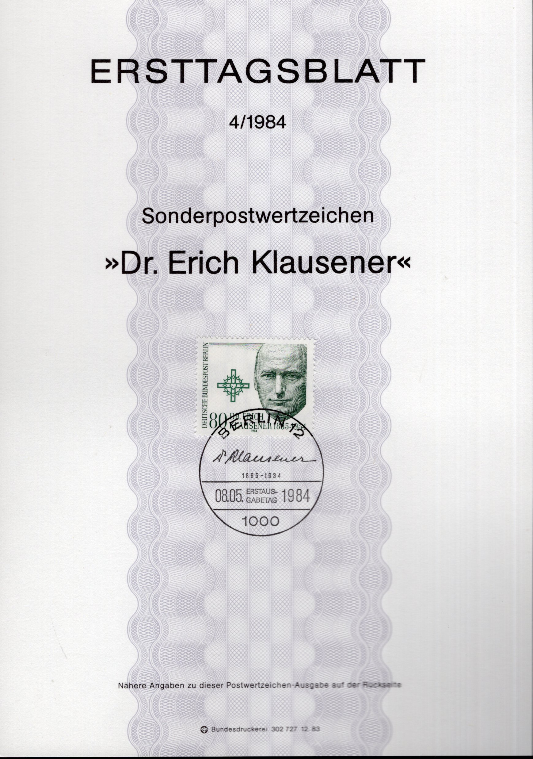 50. Todestag Dr. Erich Klausener