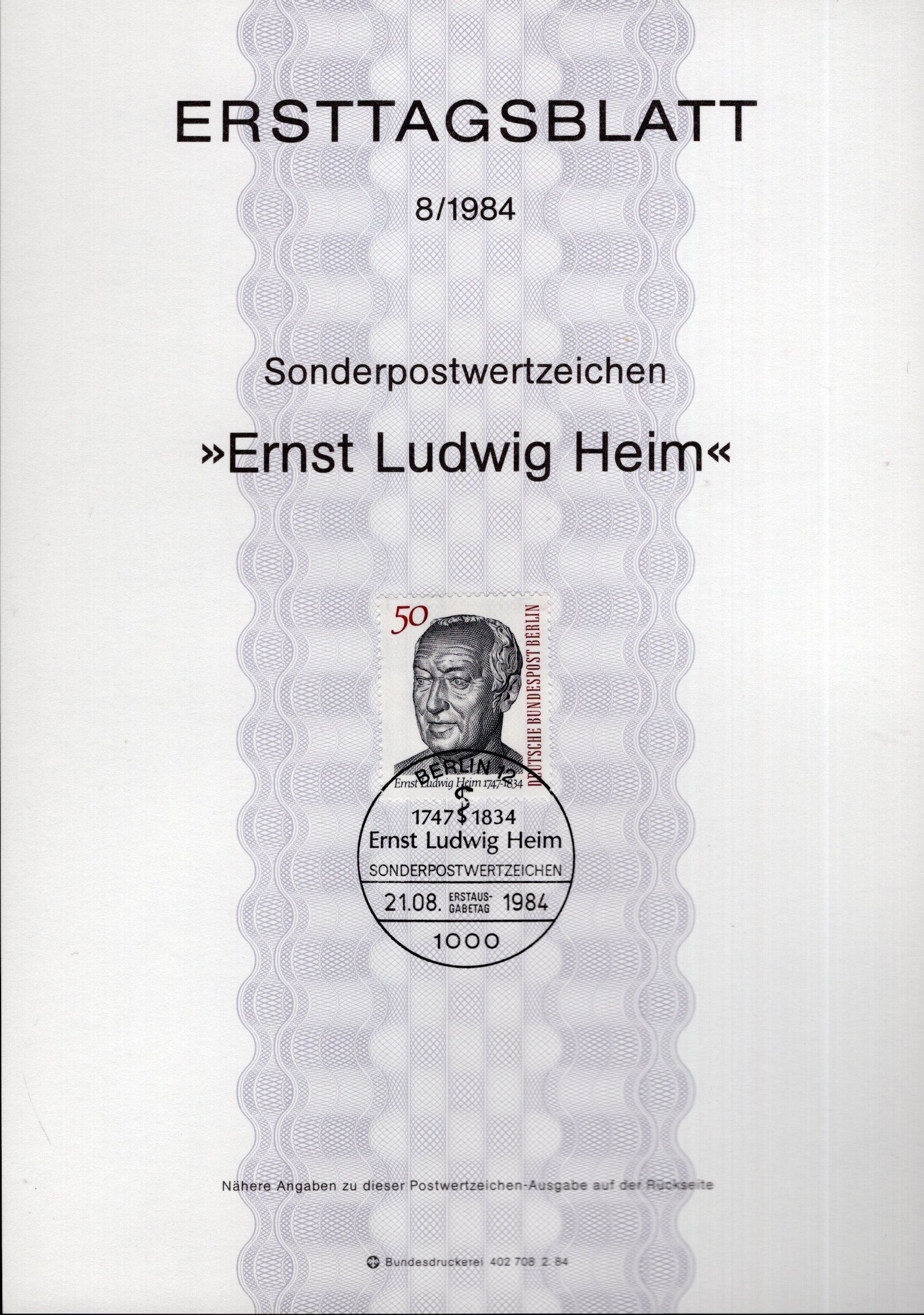 150. Todestag Ernst Ludwig Heim