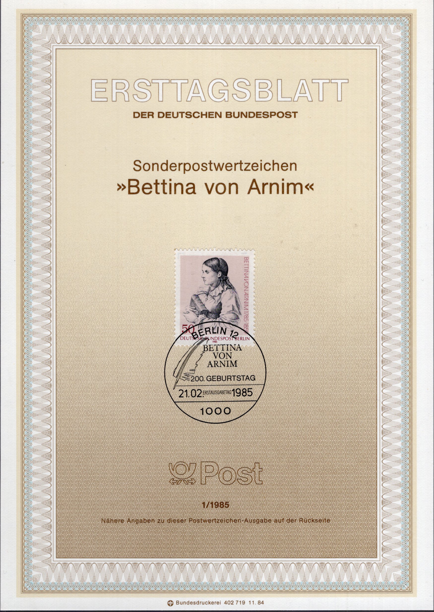 200. Geburtstag Bettina von Arnim