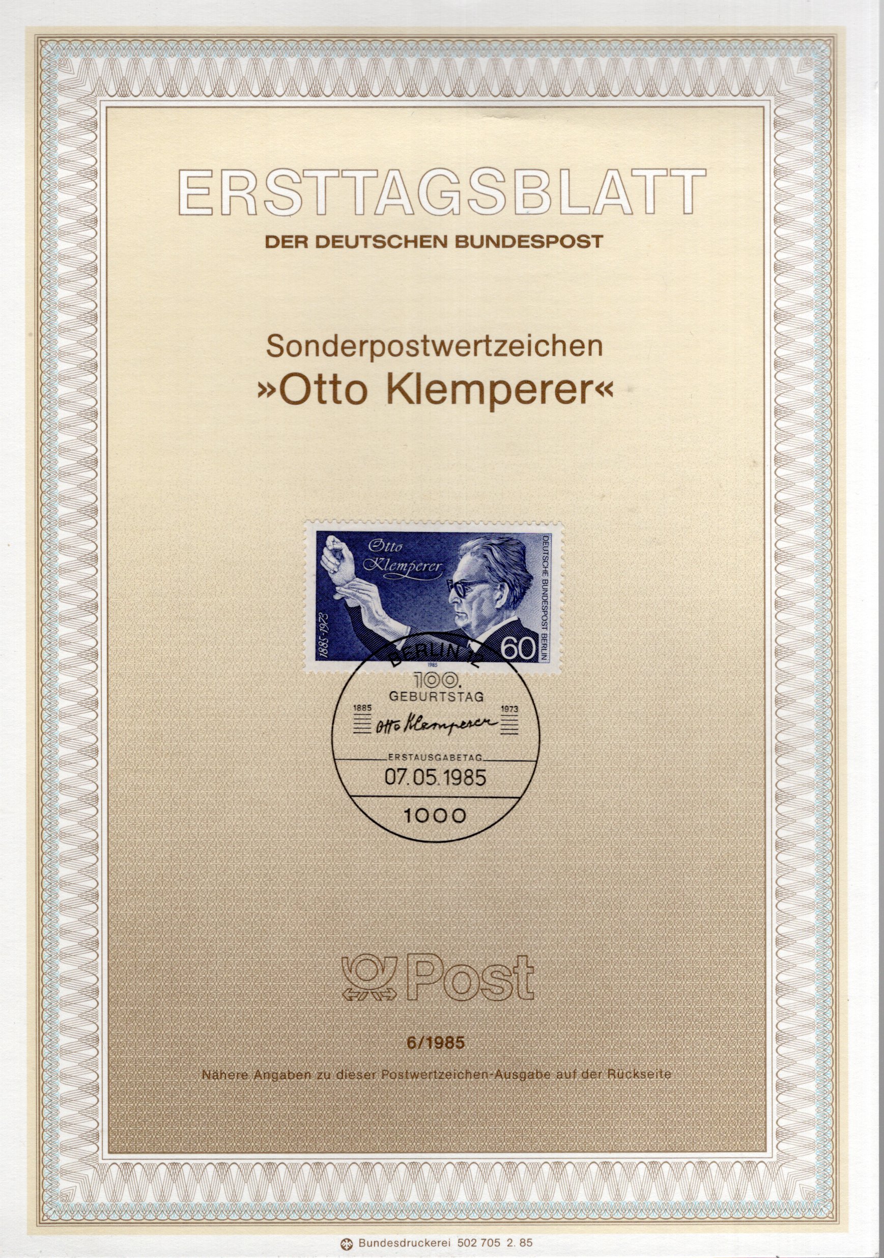 100. Geburtstag Otto Klemperer