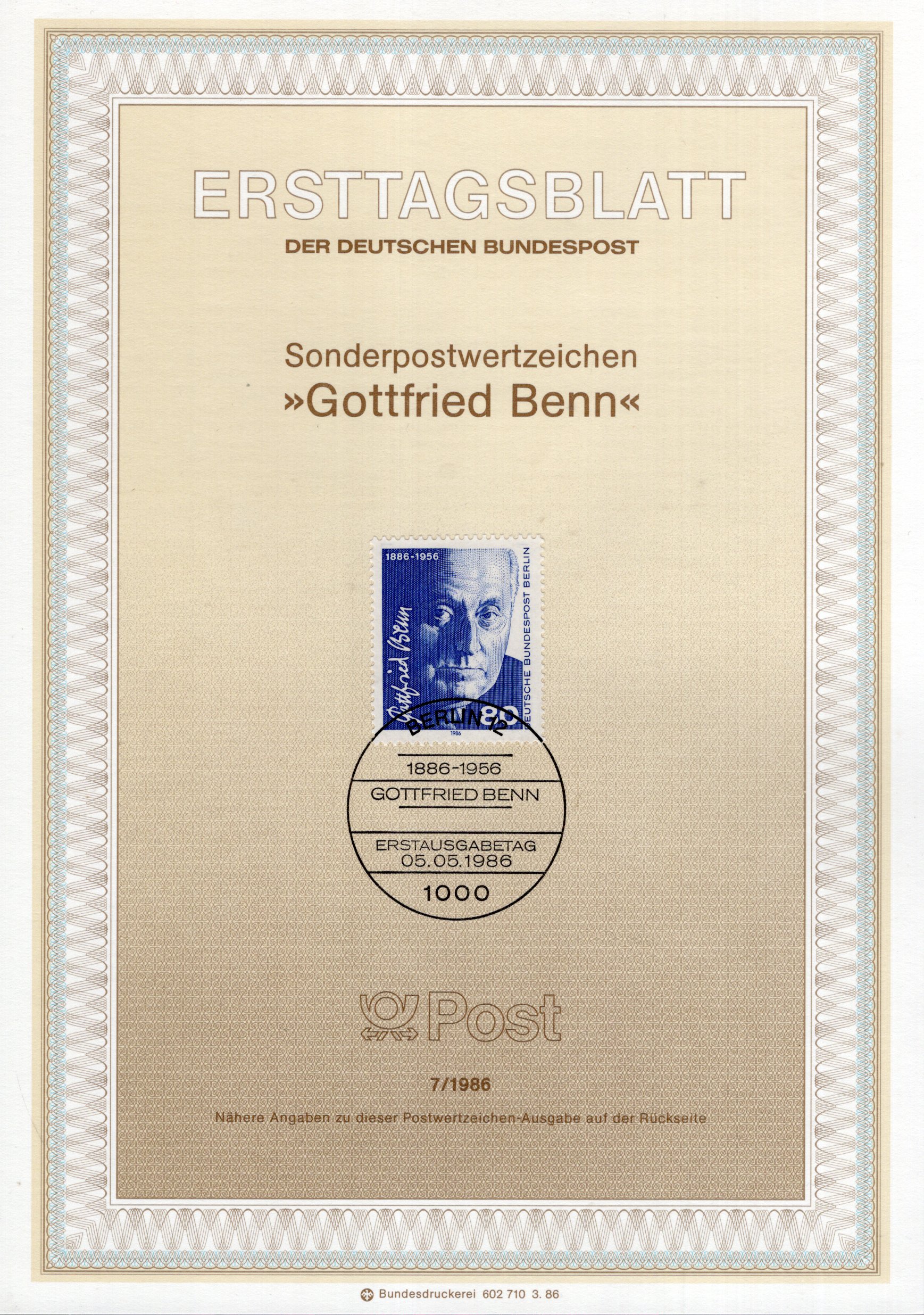 100. Geburtstag Gottfried Benn