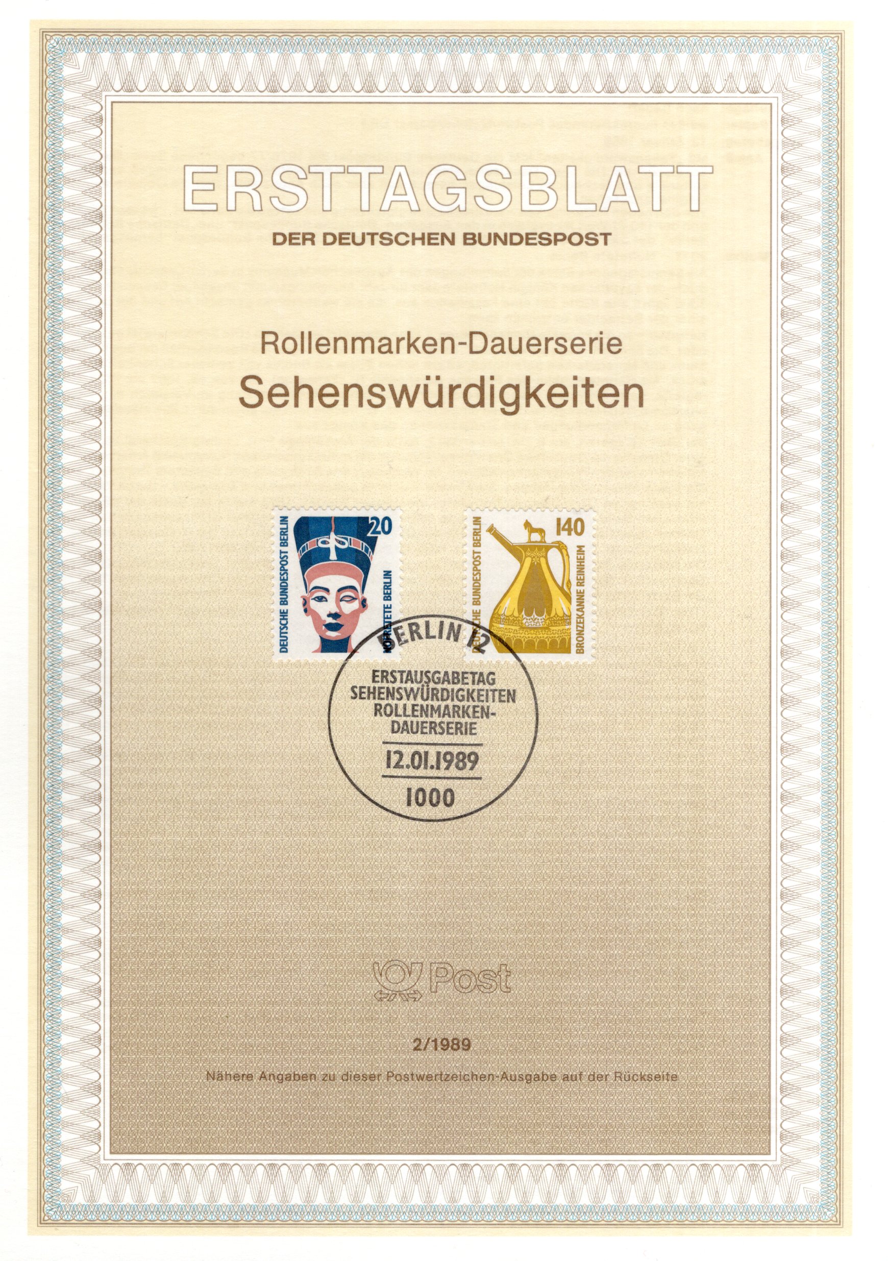 Dauerserie Sehenswürdigkeiten - Nofretete Berlin - Bronzekanne Reinheim