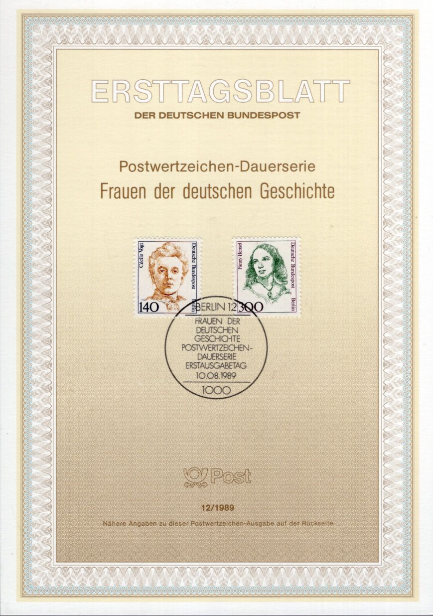 Dauerserie Frauen der deutschen Geschichte - Cecile Vogt - Fanny Hensel
