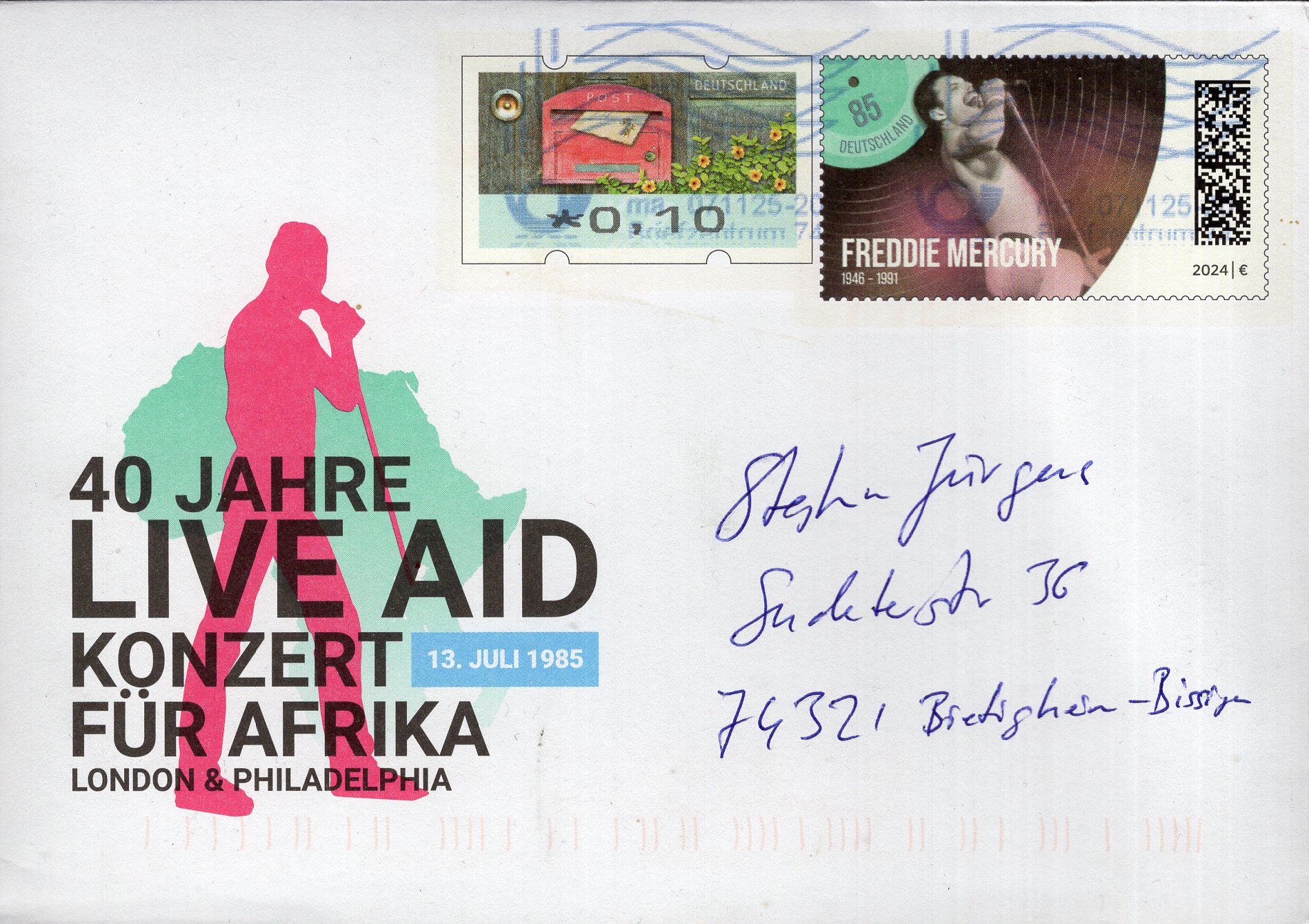 40 Jahre LIVE AID - Konzert für Afrika London & Philadelphia 13. Juli 1985 - Wertzeicheneindruck: Freddie Mercur<