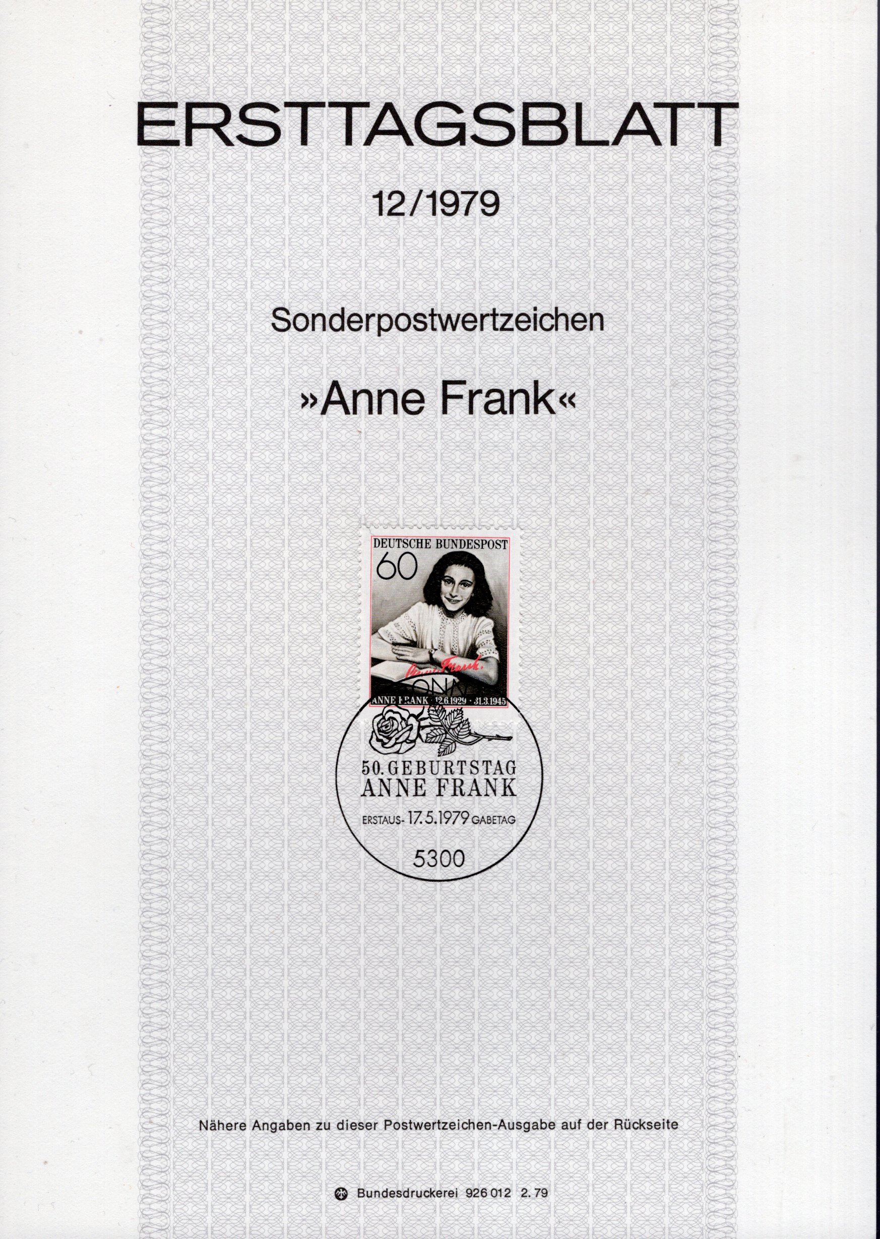 50. Geburtstag von Anne Frank