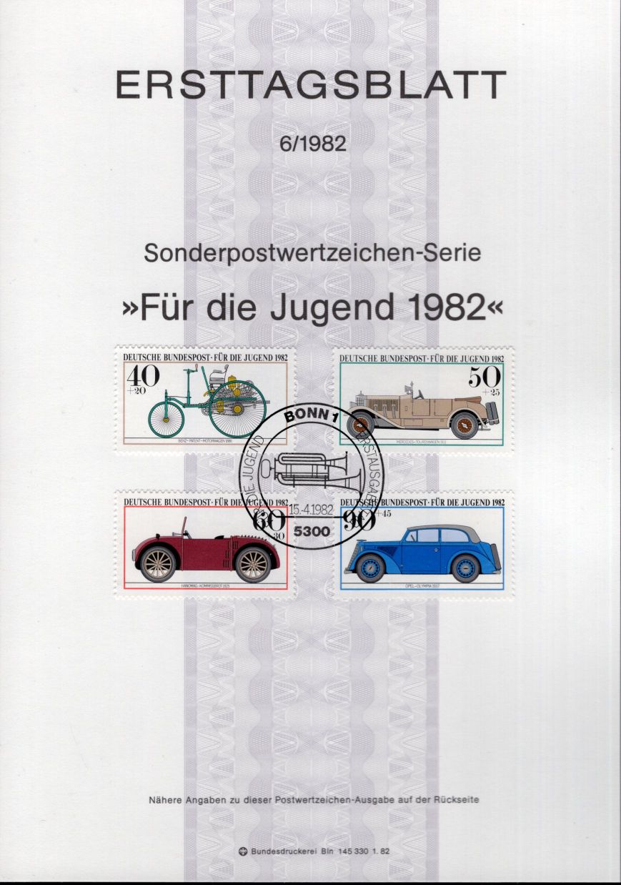 Für die Jugend 1982 - Historische Kraftfahrzeuge