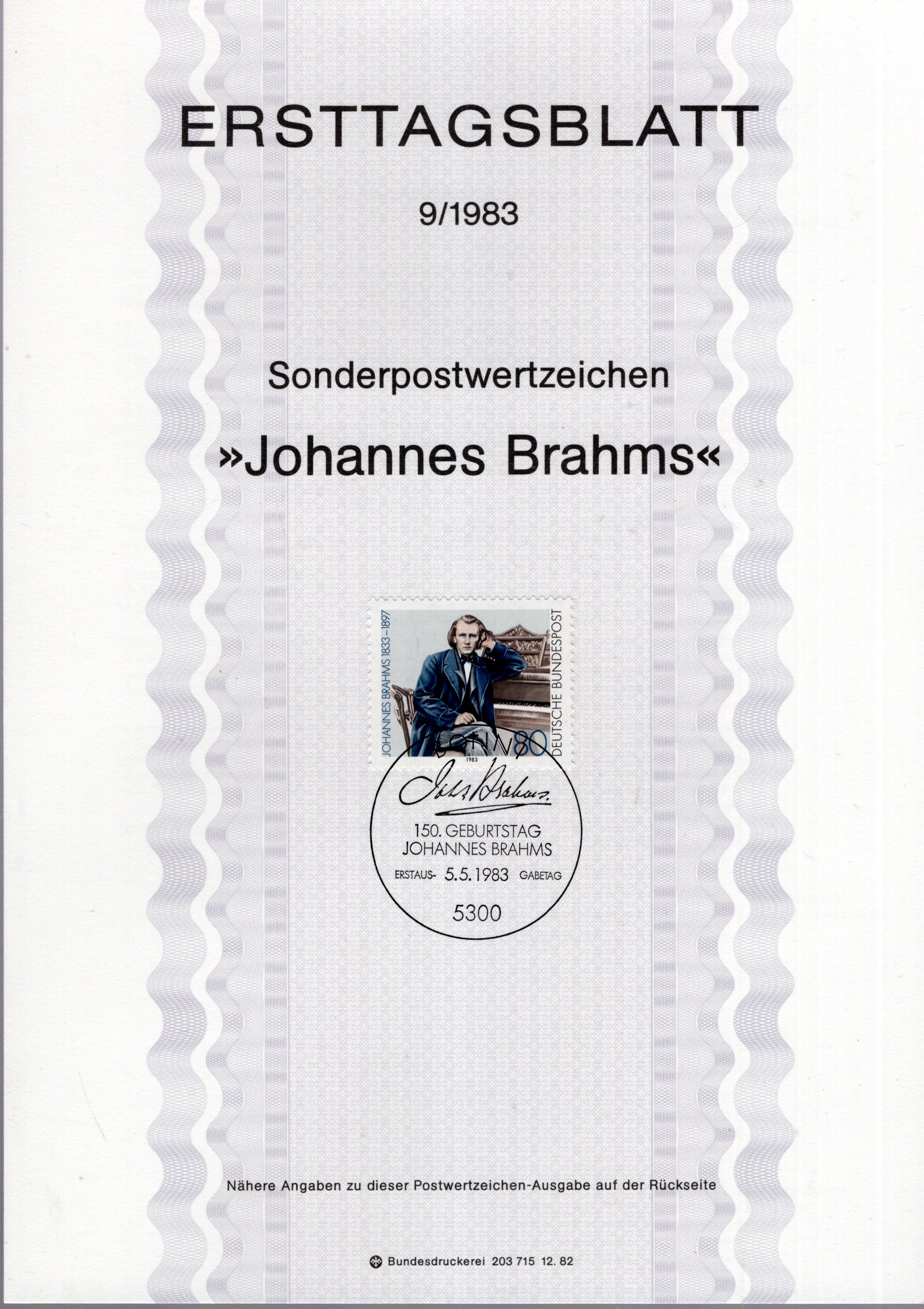 150. Geburtstag Johannes Brahms